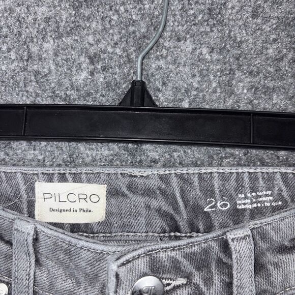Pilcro Jeans Womens Size 26 Gray Straight High Rise - Picture 3 of 9